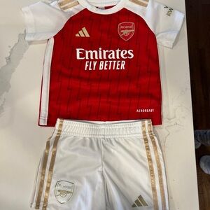 Adidas Kids Arsenal Red and White Jersey Set